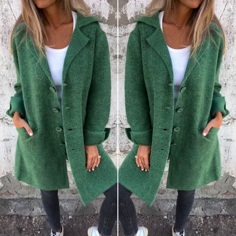 Casual coat with wool lapels