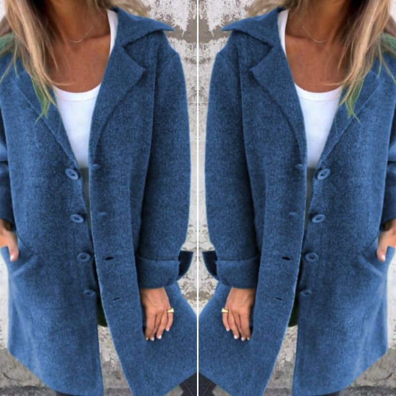 Casual coat with wool lapels